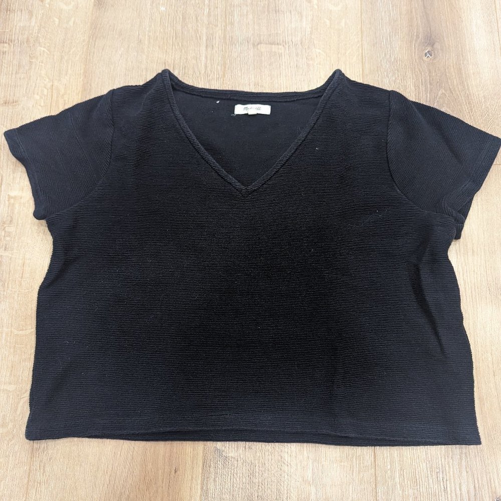 madewell sweater rib t shirt v neck size S